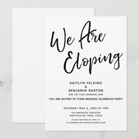 We Gaan Vluchten Moderne Zakelijke Uitnodiging Tro (Voorkant / Achterkant)