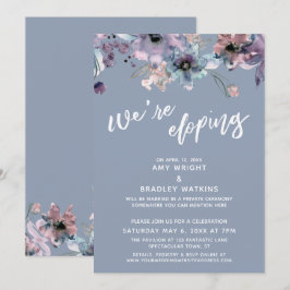 We Gaan Vluchten Script Stof Dusty Blue Waterverf Kaart