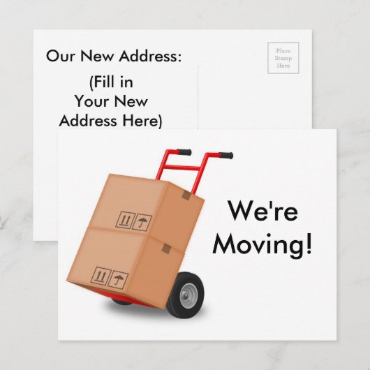 "We gaan vooruit" Briefkaart nieuwe adresaankondig (Voorkant / Achterkant)