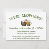 WE GAAN WEER OPEN! Bar Restaurant GROEN Kaart (Voorkant)