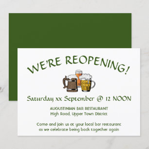 WE GAAN WEER OPEN! Bar Restaurant  GROEN Kaart