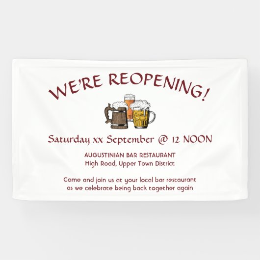 WE GAAN WEER OPEN! Bar Restaurant Relaunch Custom Spandoek (Horizontaal)