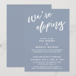 We Gaan Weg Simple Stof Blauw Handgeschreven Lette Kaart