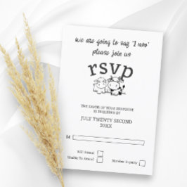 We gaan zeggen ik moo RSVP bruiloft