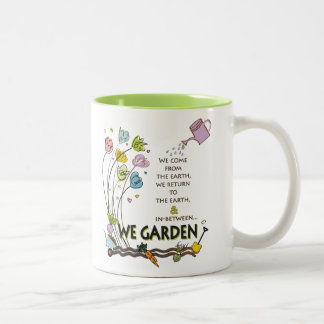 WE GARDEN MOK-Cheerful Verse voor degenen die tuin Tweekleurige Koffiemok