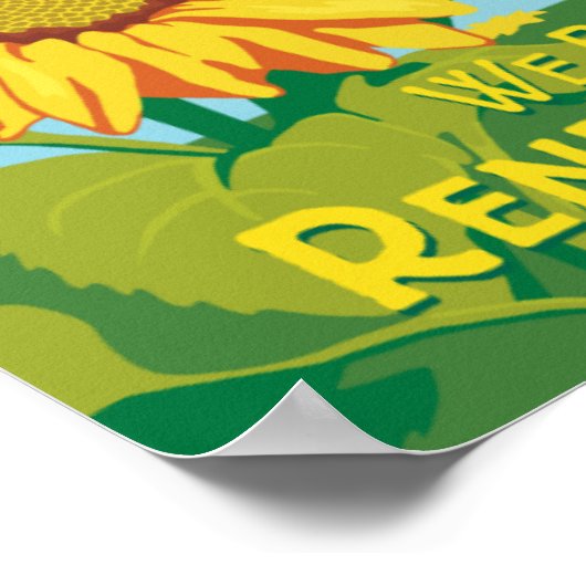 We gebruiken energiezuinig en we kopen hernieuwbar poster (Hoek)