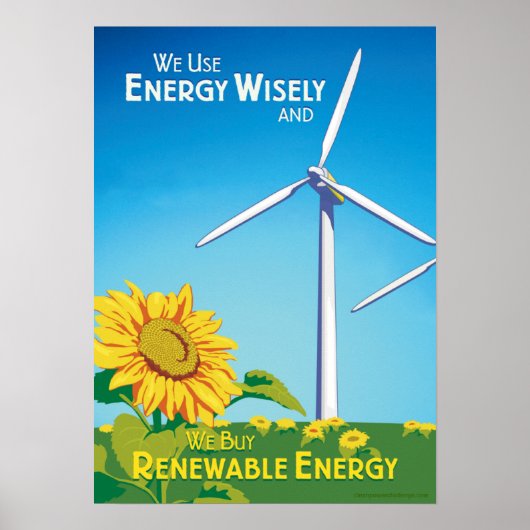 We gebruiken energiezuinig en we kopen hernieuwbar poster (Voorkant)