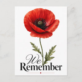 We Gedenken – Rode Klaproos Herdenkingsdag Tributo Briefkaart