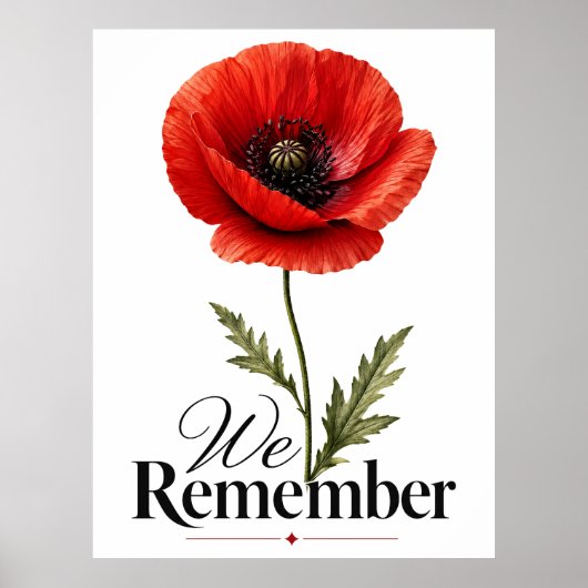 We Gedenken – Rode Klaproos Herdenkingsdag Tributo Poster (Voorkant)