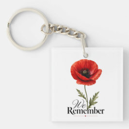 We Gedenken – Rode Klaproos Herdenkingsdag Tributo Sleutelhanger