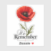 We Gedenken – Rode Klaproos Herdenkingsdag Tributo Sticker (Vel)