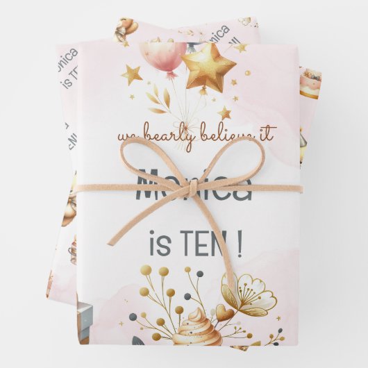 We geloven bijna, royal tedddy beer kinderen verja inpakpapier vel (In situ)