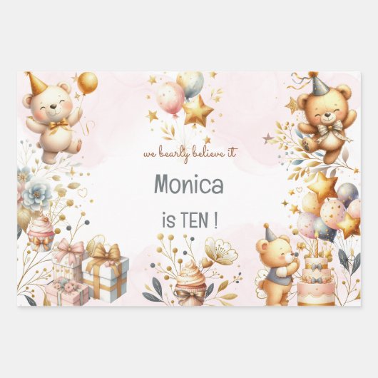 We geloven bijna, royal tedddy beer kinderen verja inpakpapier vel (Voorkant)