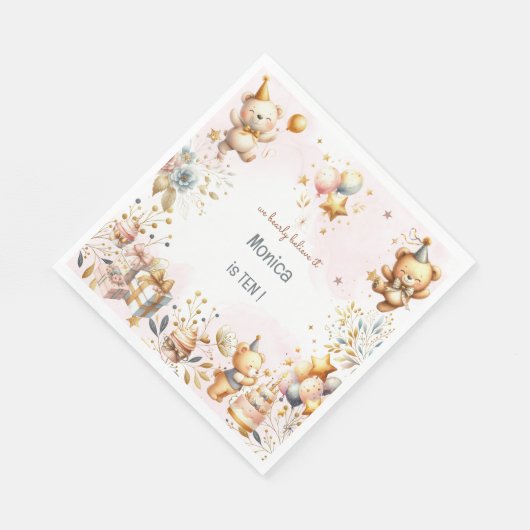 We geloven bijna, royal tedddy beer kinderen verja servet (Hoek)