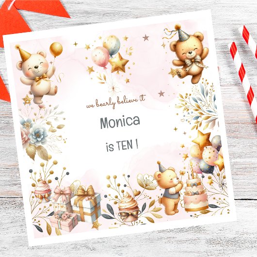 We geloven bijna, royal tedddy beer kinderen verja servet