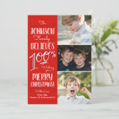 We geloven dat 100% vakantiefotokaart bedankkaart (Staand voorkant)