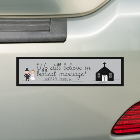 We geloven nog steeds Bride en Groom Bumpersticker (Op auto)