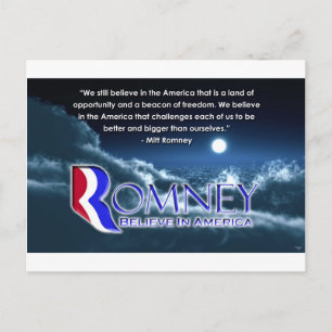 "We geloven nog steeds.." - Romney 2012 Briefkaart