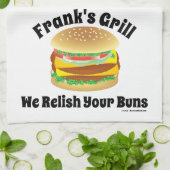 We Genieten van Je Buns Aangepaste Cheeseburger Ke Theedoek (Gevouwen)
