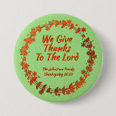 We geven Bedankt aan de Lord Wreatname-naam Ronde Button 7,6 Cm (Voorkant)