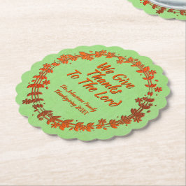 We geven Bedankt aan de Lord Wreatname Name Scallo Kartonnen Onderzetters