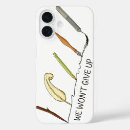 We geven niet op - Artistieke pennen en pennen iPhone 16 Hoesje