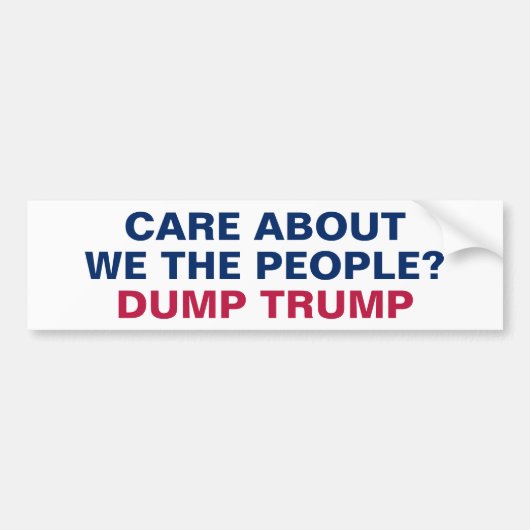 We geven om het volk dat Trump dumpt Bumpersticker (Voorkant)
