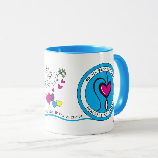 We glimlachen allemaal hetzelfde. mok (Voorkant rechts)