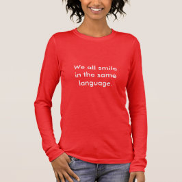 "We glimlachen allemaal in de... T-shirt