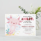 We glimlachen met Axolotl Baby shower-uitnodiging Kaart (Staand voorkant)