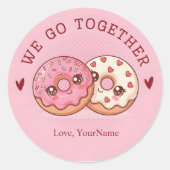 We Go Together Cute Donut Valentine Sticker (Voorkant)