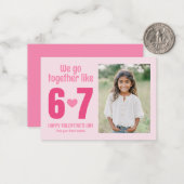 We Go Together Like 6 7 Kids Photo Valentine's Notitiekaartje (Voorkant / Achterkant in situ)