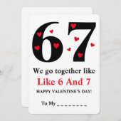 We Go Together Like 6 and 7 Valentine Design Feestdagenkaart (Voorkant / Achterkant)