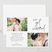 We Got Married 2-Foto Script Hart Trouwdag Aankondiging (Voorkant / Achterkant)