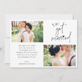 We Got Married 2-Foto Script Hart Trouwdag Aankondiging