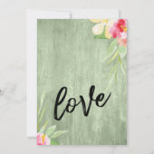 We Got Married Aquarel Bloemen & Groen Hout Kaart (Achterkant)