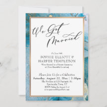 We Got Married Blauwgroene & Gouden Inkt Ontvangst