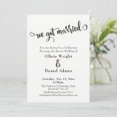 We Got Married Bold Zwart Wit Ontvangst Only Kaart (Staand voorkant)