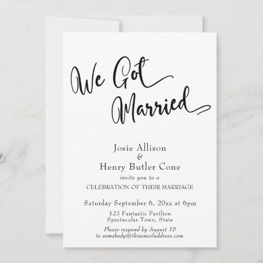 We Got Married Bruiloftsfeest, Gouden Confetti Kaart (Voorkant)