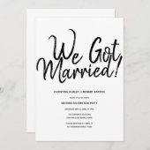 "We Got Married!" Bruiloftsreceptie in informele s Kaart (Voorkant / Achterkant)