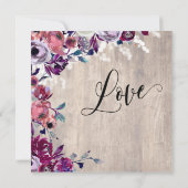 We Got Married Calligrafie Bloem Licht Hout Kaart (Achterkant)