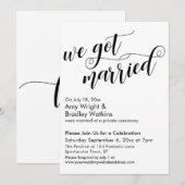 We Got Married Calligraphy Bruiloft na-feestje Kaart (Voorkant / Achterkant)