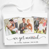 We Got Married Calligraphy Red Heart 3 Photo Aankondiging