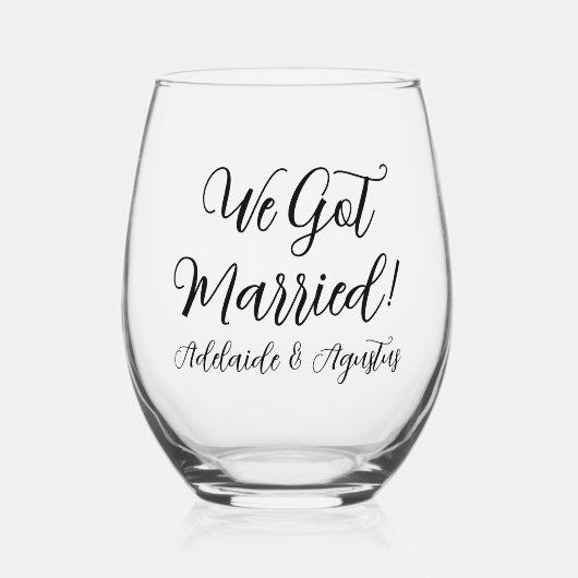 We Got Married Drinkware Set Wijnglas Zonder Voet (Voorkant)
