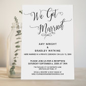 "We Got Married" Elegante bruiloft na-feestje Kaart