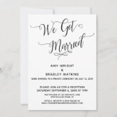 "We Got Married" Elegante bruiloftreceptie na de b Kaart (Voorkant)