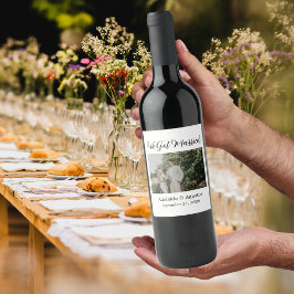 We Got Married Foto Eten en Drinken Label Set Wijn Etiket