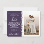 We Got Married Glitter Hart Foto Paars Wit Kaart (Voorkant)