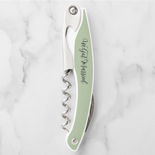 We Got Married Green Corkscrew Kurkentrekker (Voorkant)