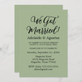 We Got Married Green Wedding Reception  Kaart (Voorkant / Achterkant)
